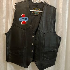 Putnam Leather Gold Biker Vest